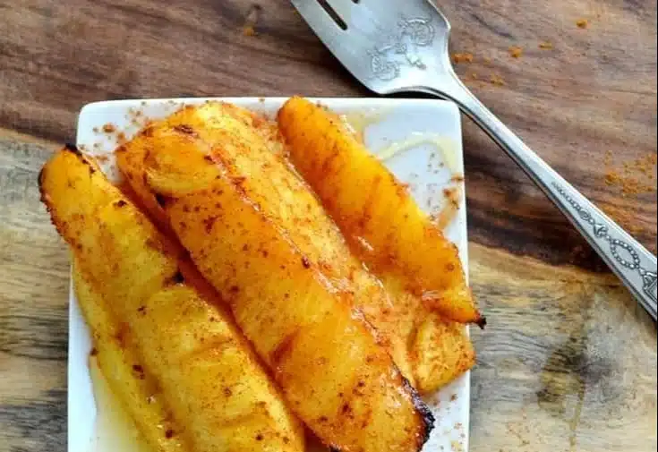 Roasted Pineapple with Honey Cinnamon Glaze - An Easy Dessert!