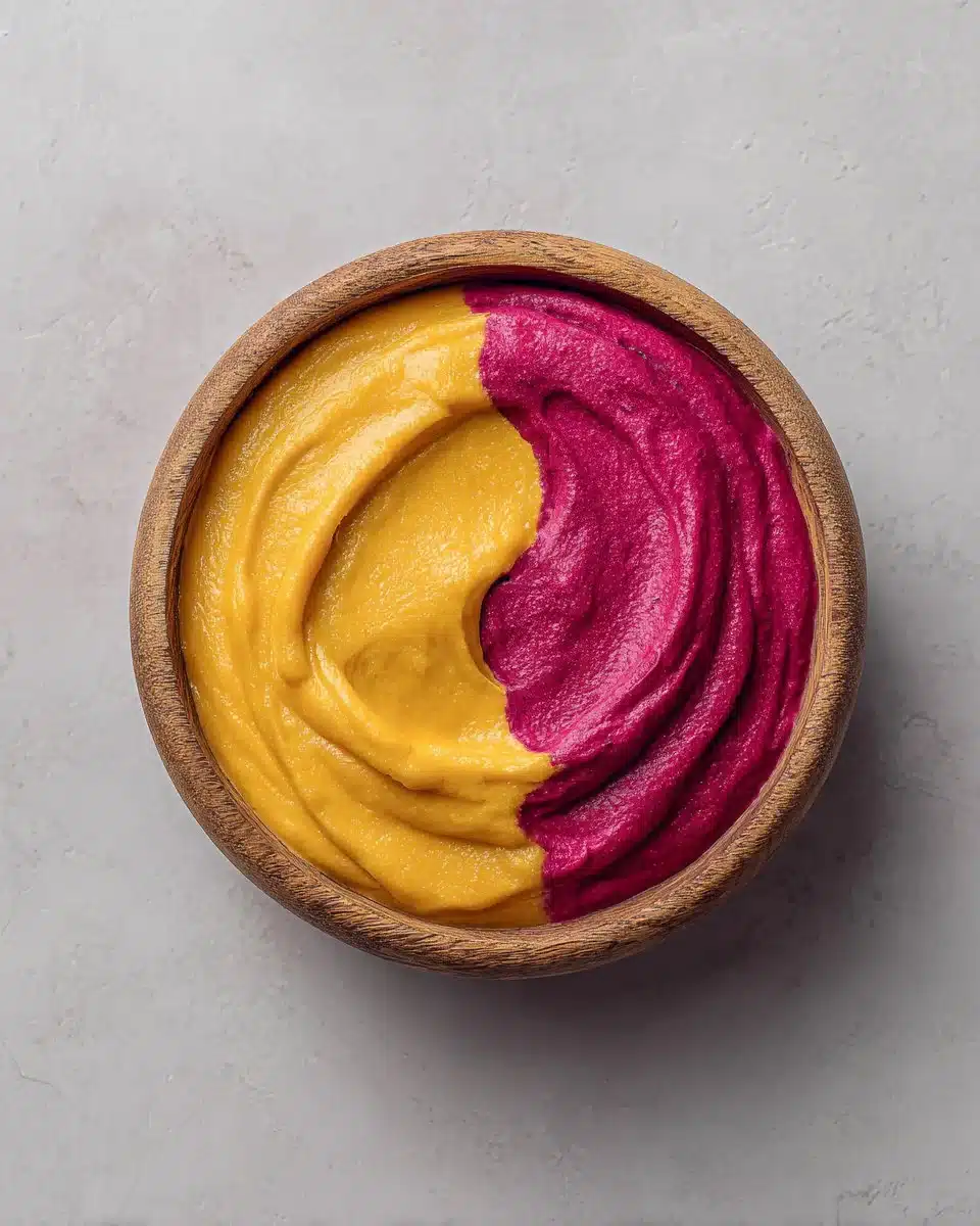 A vibrant smoothie made with fresh fruits and vegetables in a clear glass