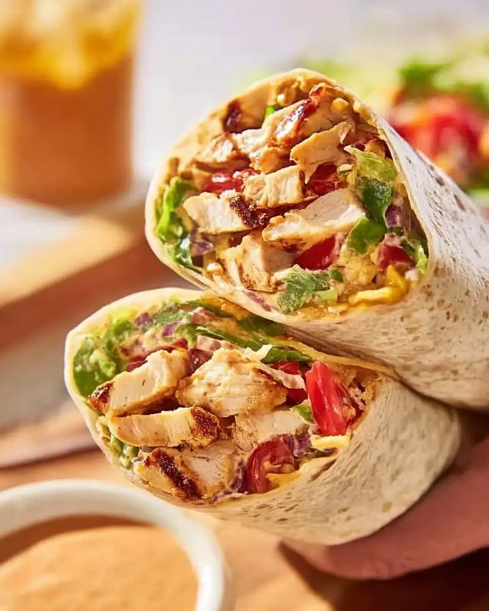 Delicious Southwest Chicken Wraps with fresh ingredients and spices
