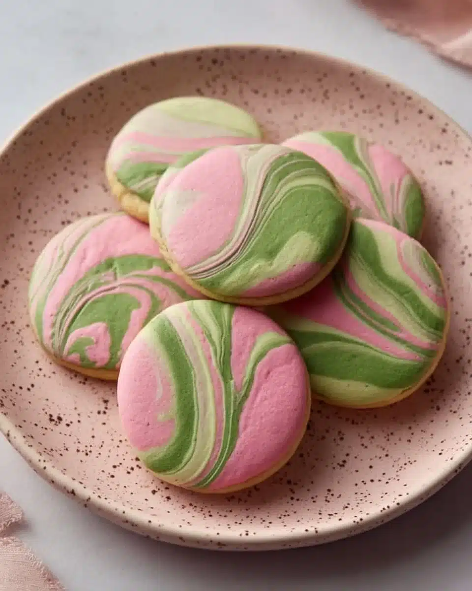 Homemade Strawberry Matcha Cookies with vibrant colors and fresh ingredients