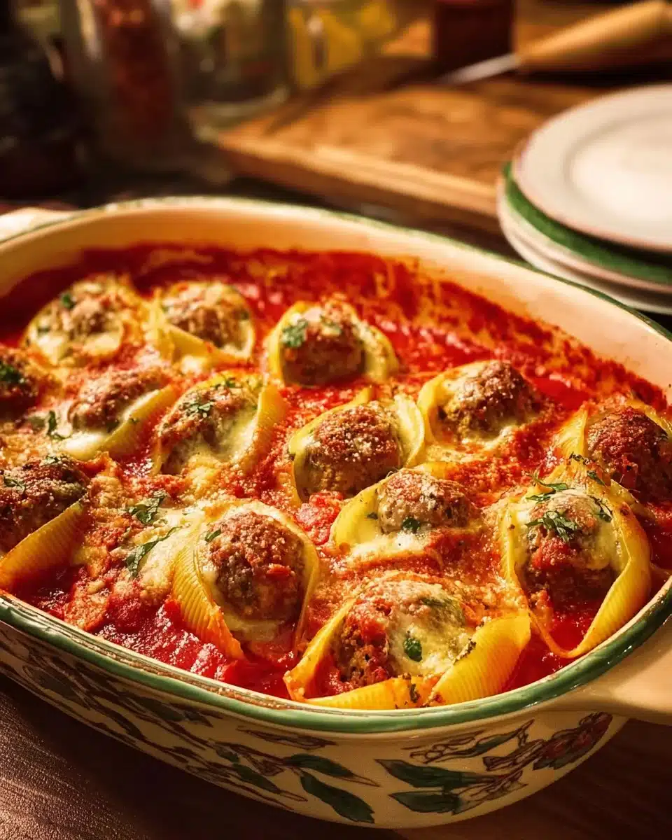 Deliciously stuffed jumbo pasta shells ready to serve
