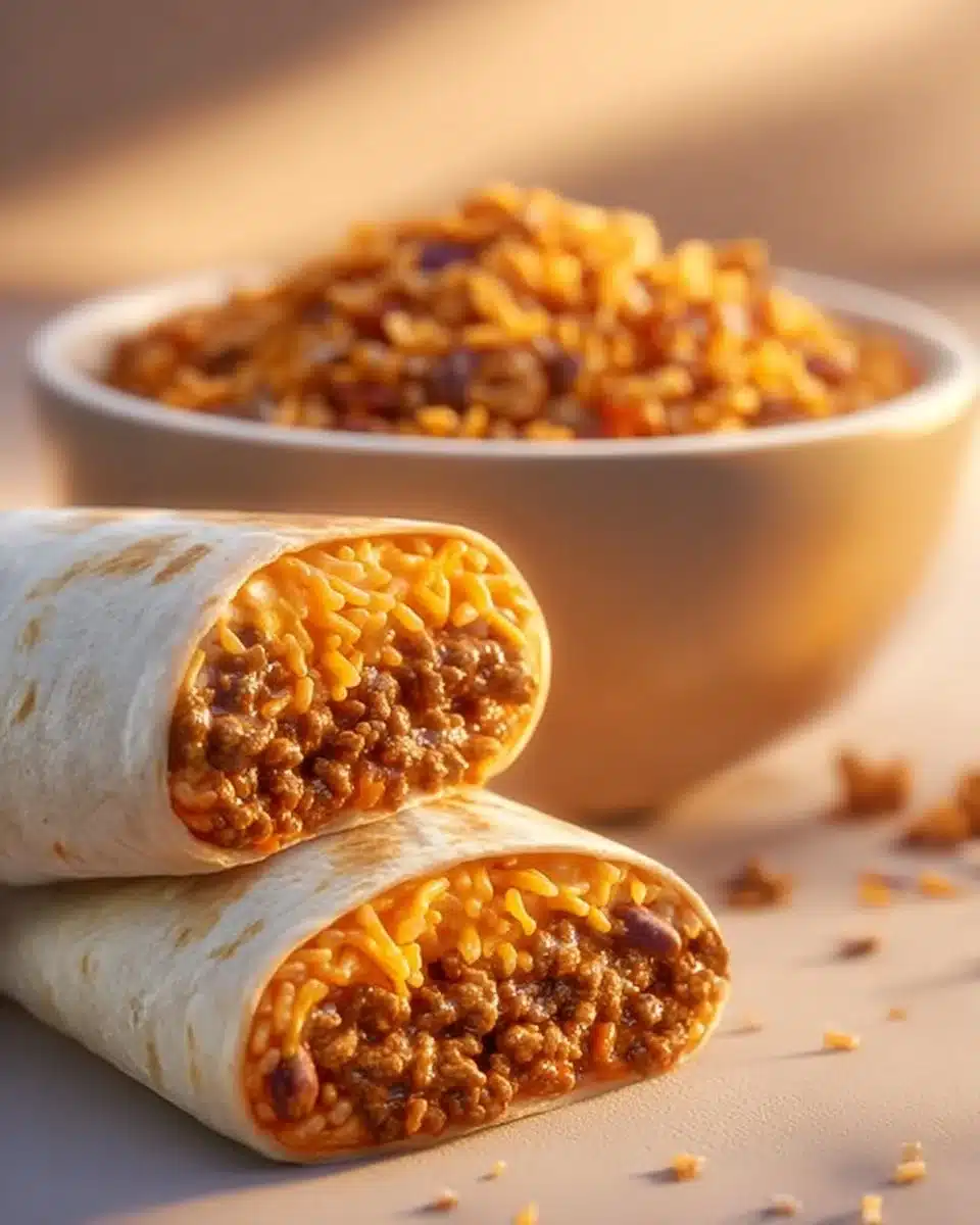Taco Bell's Beefy Melt Burrito with beef, cheese, and warm tortilla