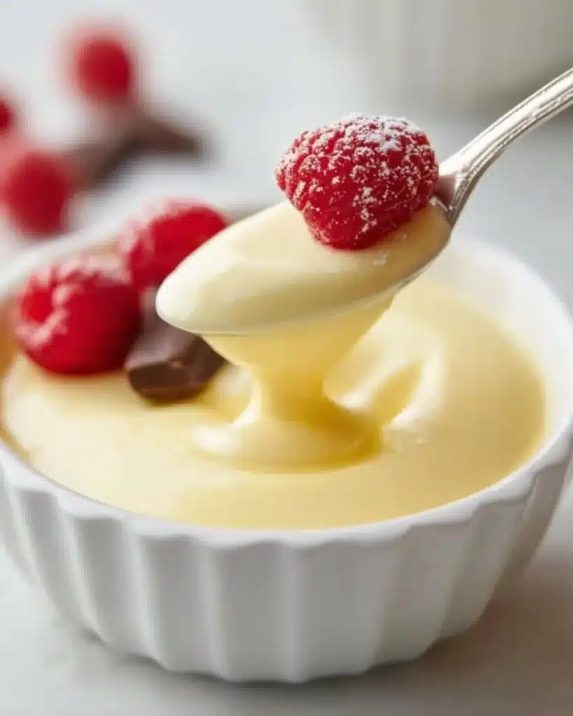 Delicious authentic Bavarian cream served in a dessert bowl