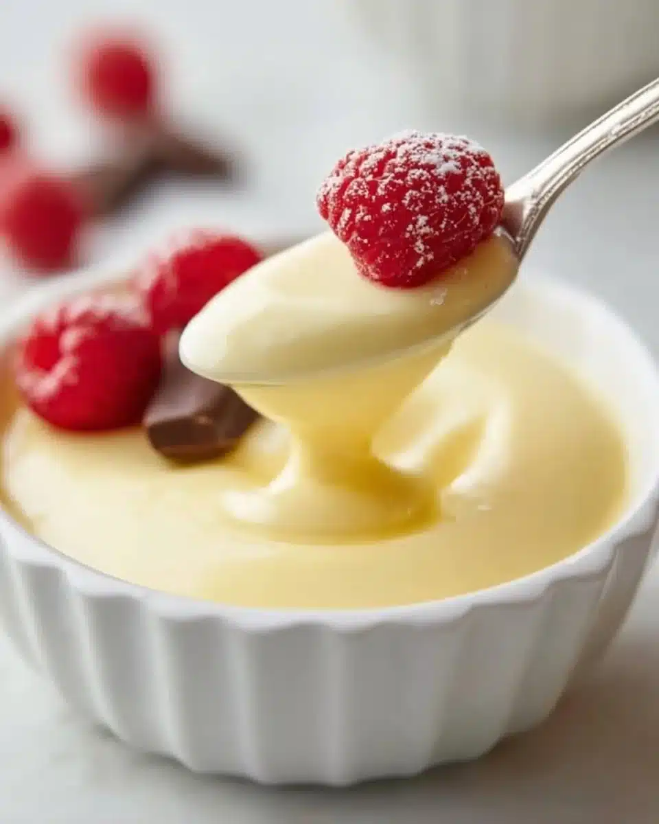 Delicious authentic Bavarian cream served in a dessert bowl