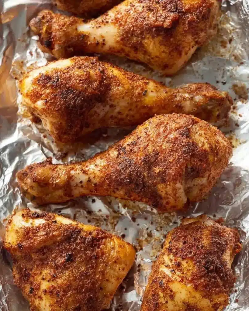 Delicious baked chicken legs ready to serve