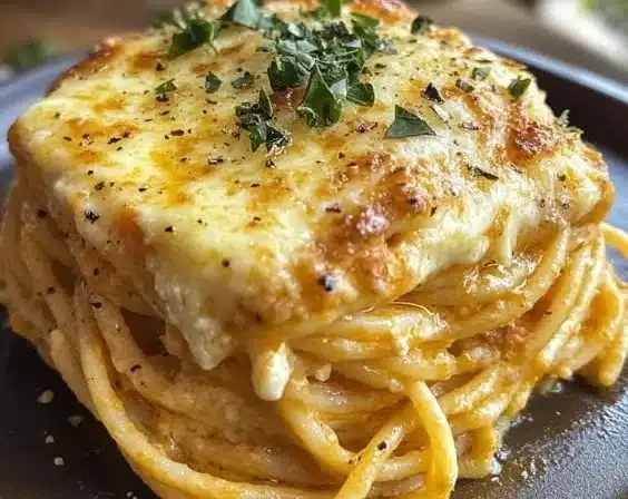 Baked Cream Cheese Spaghetti Casserole