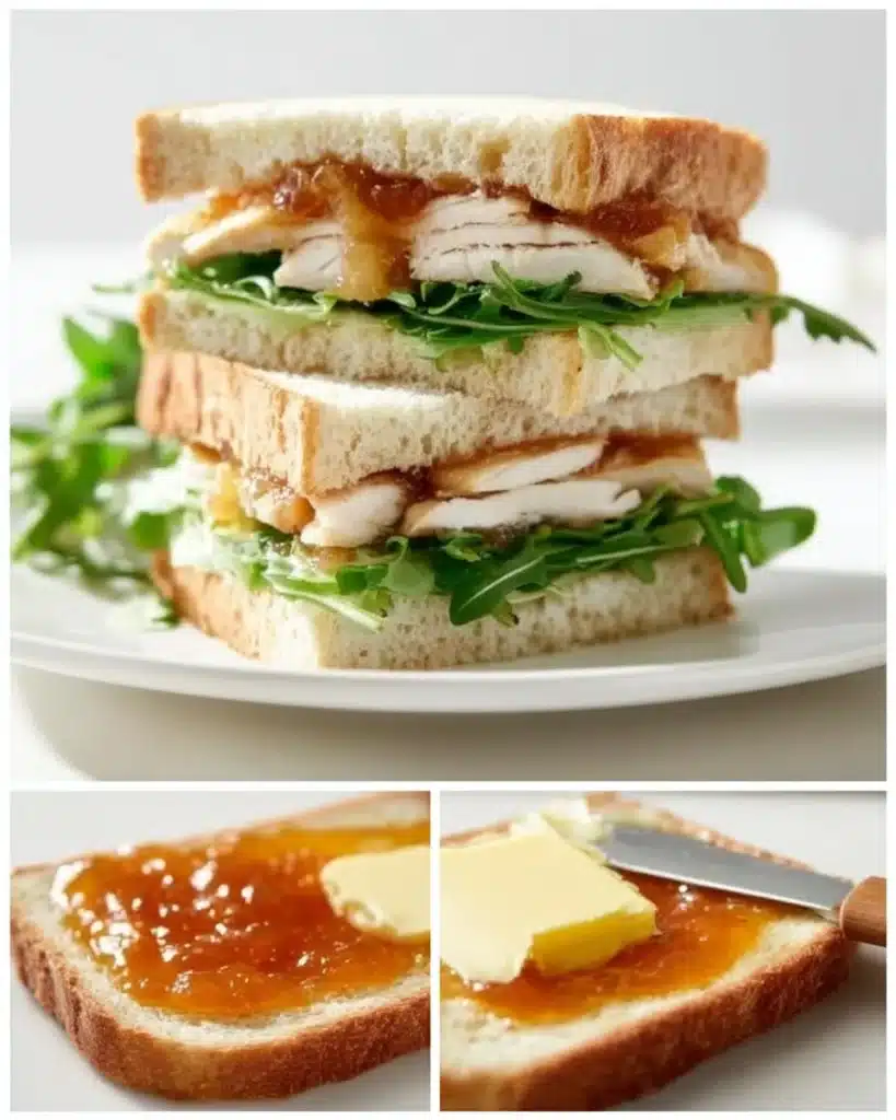 Brie and Apricot Chicken Sandwich with fresh ingredients and a crispy bun