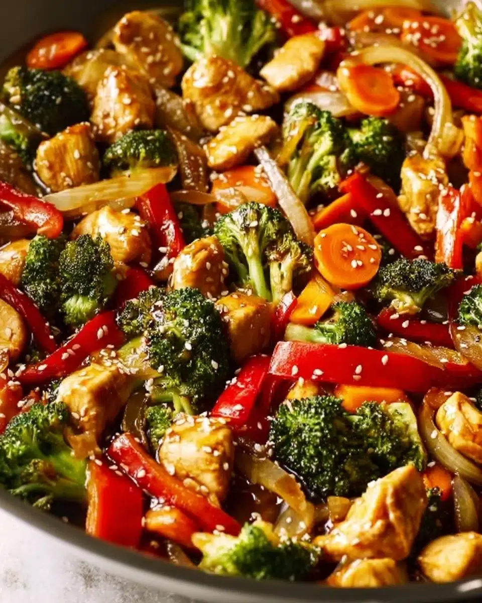 Delicious Chicken Stir-Fry with vibrant vegetables and aromatic spices
