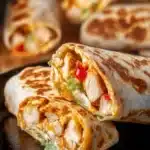 Delicious chipotle ranch grilled chicken burrito with fresh ingredients