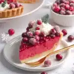 Beautifully baked cranberry custard pie with a golden crust and fresh cranberries.