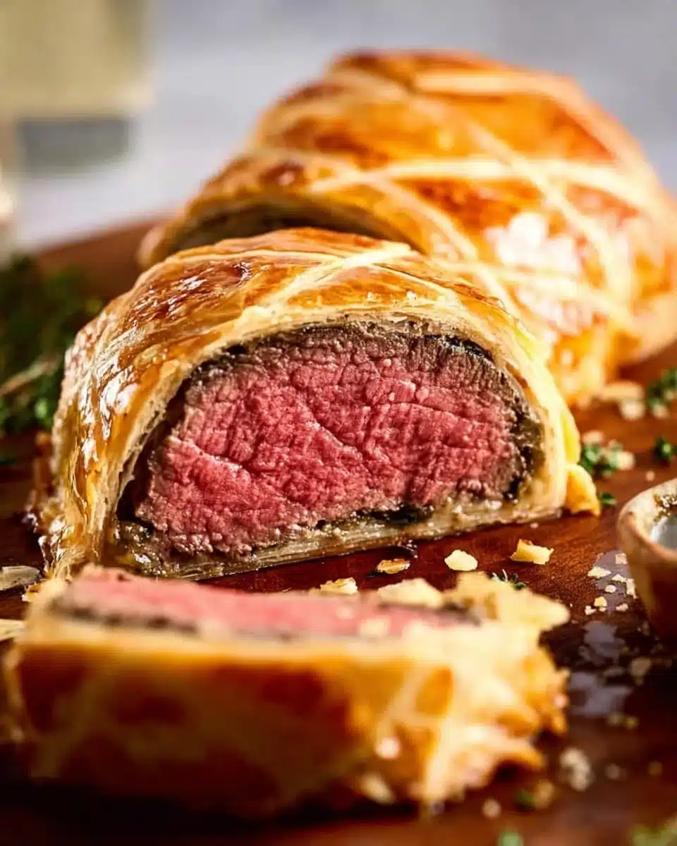 Easy Beef Wellington ready to be served