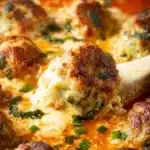 Delicious Spinach Chicken Parmesan meatballs served on a plate.
